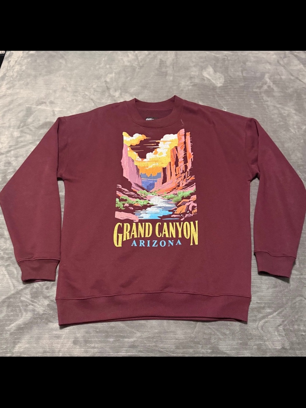 State of Mind Burgundy Grand Canyon Arizona Graphic Crewneck